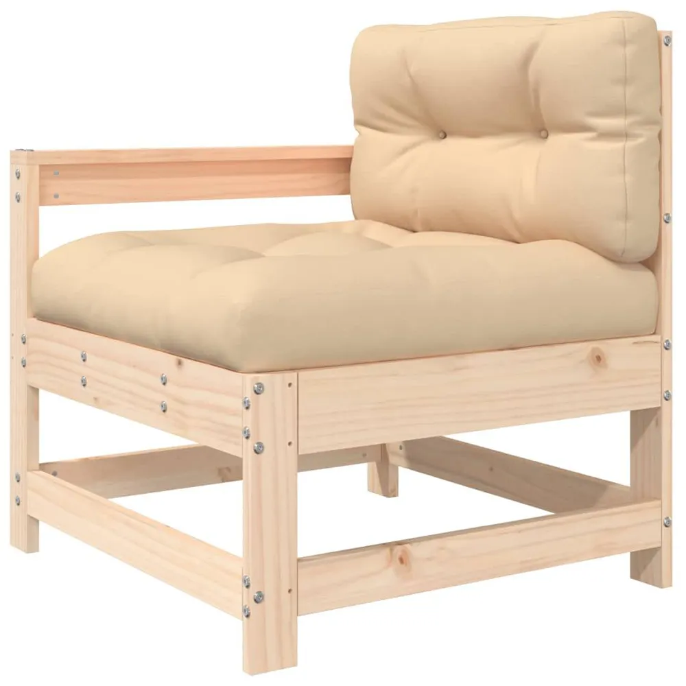 Chaise de jardin avec coussins bois de pin massif