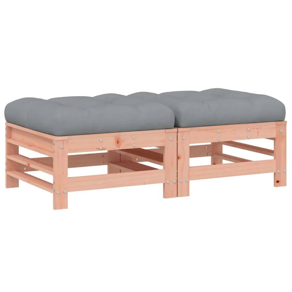 Repose-pieds de jardin et coussins lot de 2 bois massif douglas