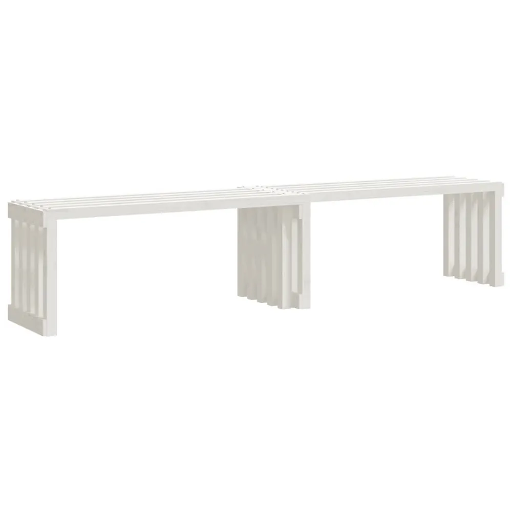 Banc de jardin extensible blanc 212,5x40,5x45cm bois massif pin