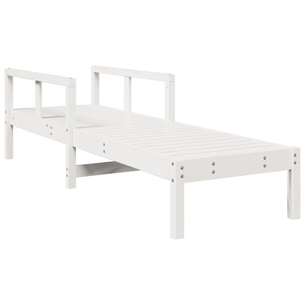 Chaise longue blanc 199,5x62x55 cm bois massif de pin