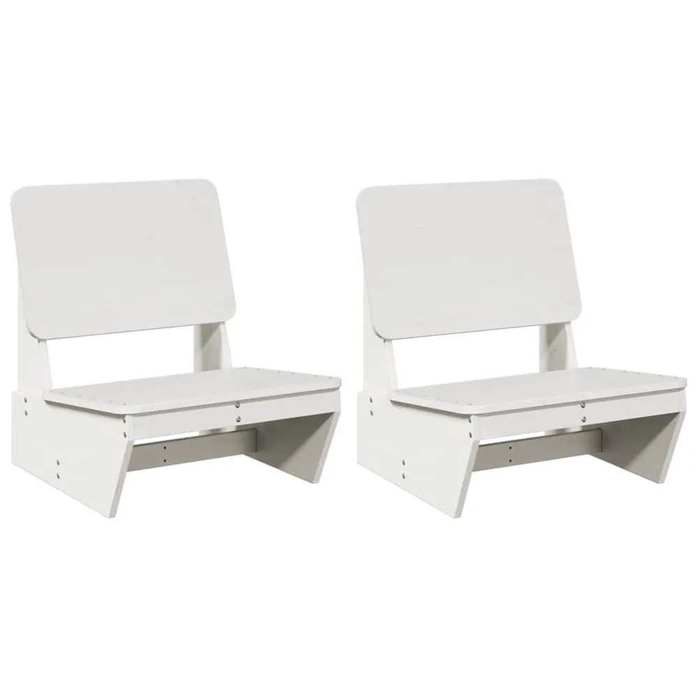 Chaises de jardin lot de 2 blanc 60x64x70,5 cm bois massif pin