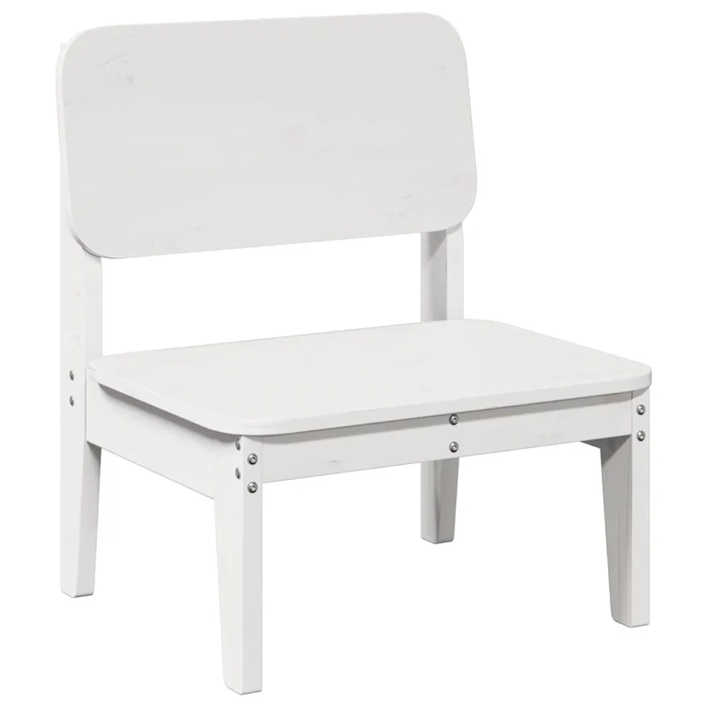 Chaise de jardin blanc 60x52,5x72 cm bois de pin massif