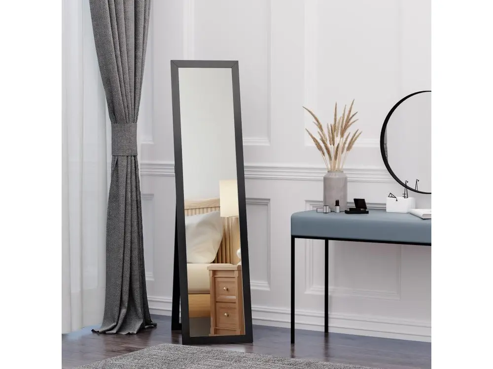 Miroir sur pied et mural rectangulaire dim. 37L x 48l x 152H cm noir