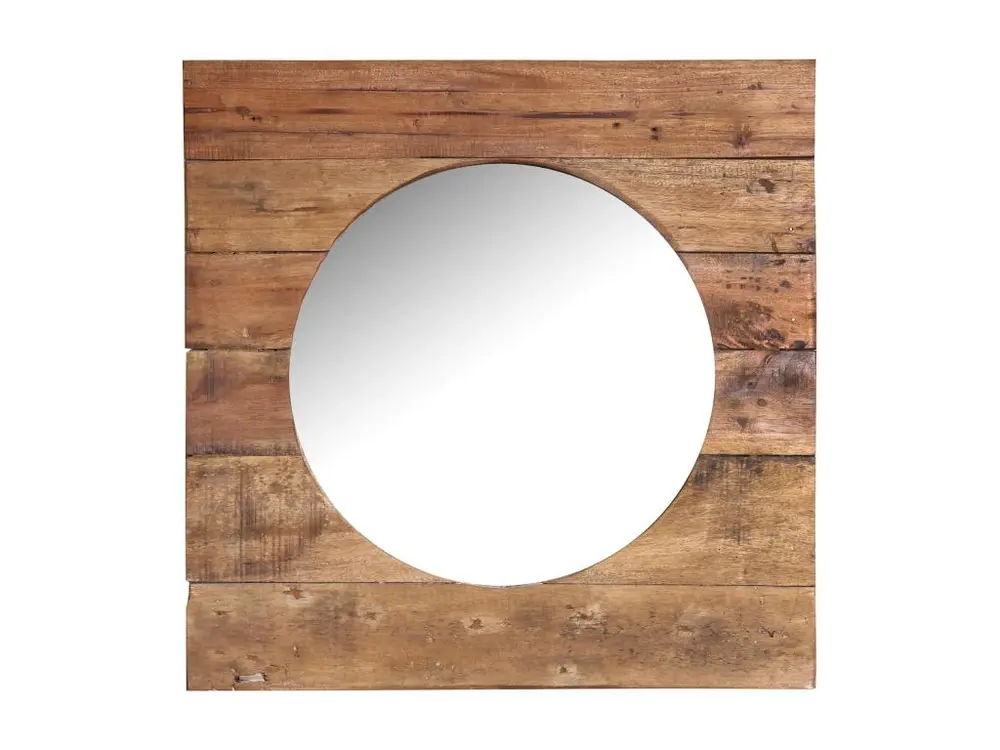 Miroir en Bois de Mahogany, de couleur Marron, 60x3x60 cm