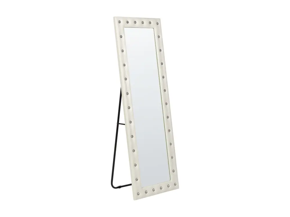 Miroir sur pied en cuir PU blanc 50 x 150 cm ANSOUIS