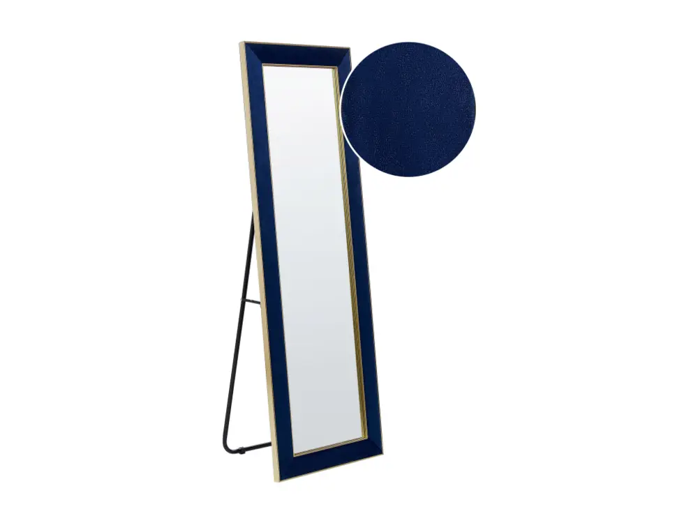 Miroir sur pied en velours bleu 50 x 150 cm LAUTREC