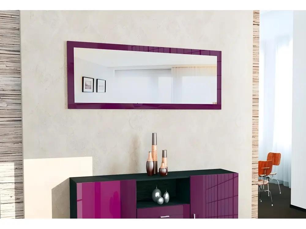 Miroir laqué violet 139 cm