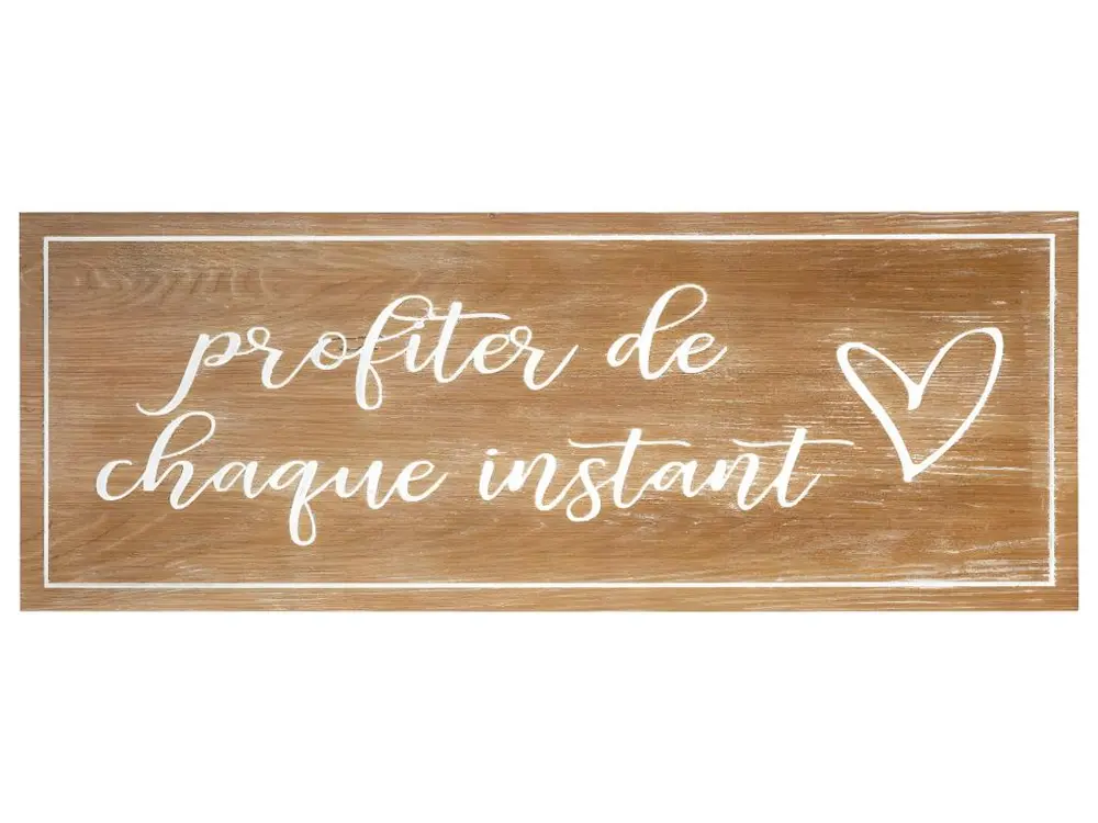 Décoration murale en Bois avec Citation 80 x 30 cm