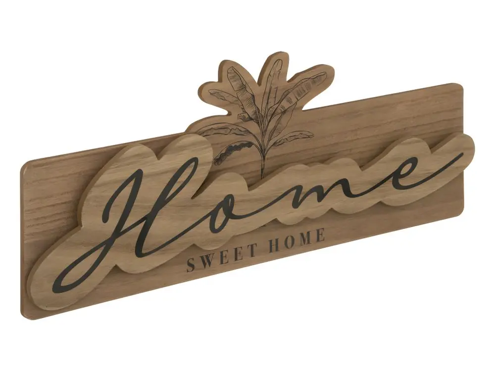 Déco murale style vintage Home Sweet Home en bois 55 x 22.5 cm