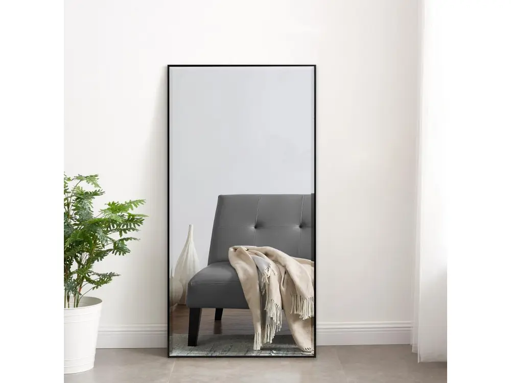 Miroir mural Novoli rectangulaire 102 x 52 cm noir