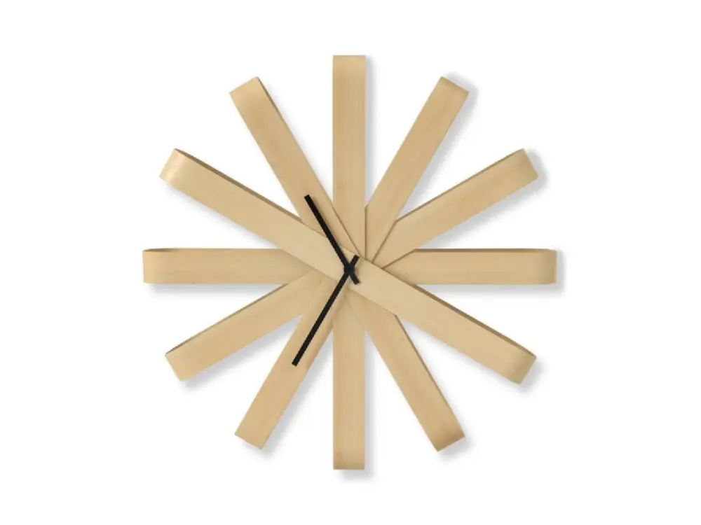 Horloge murale en bois Ribbonwood coloris naturel D51cm