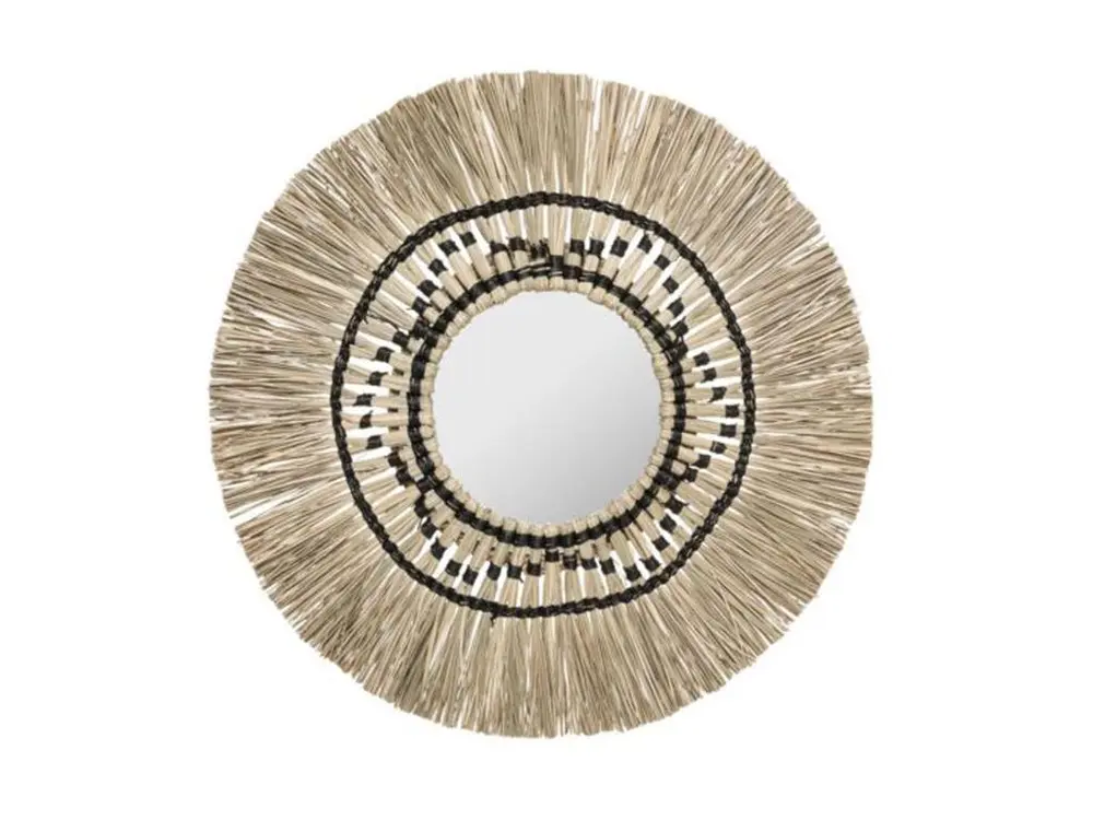 Miroir Décoratif "isa" Avec Tissu Canné 78 X 3,1 cm