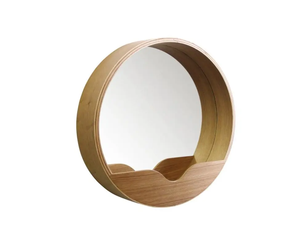 Round Wall - Miroir en bois - Couleur - Bois, Dimensions - Large