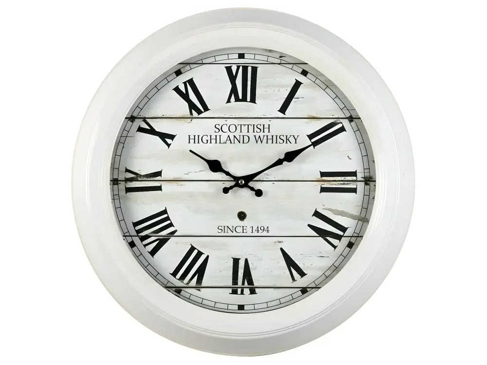 Horloge Scottish blanc 47 cm