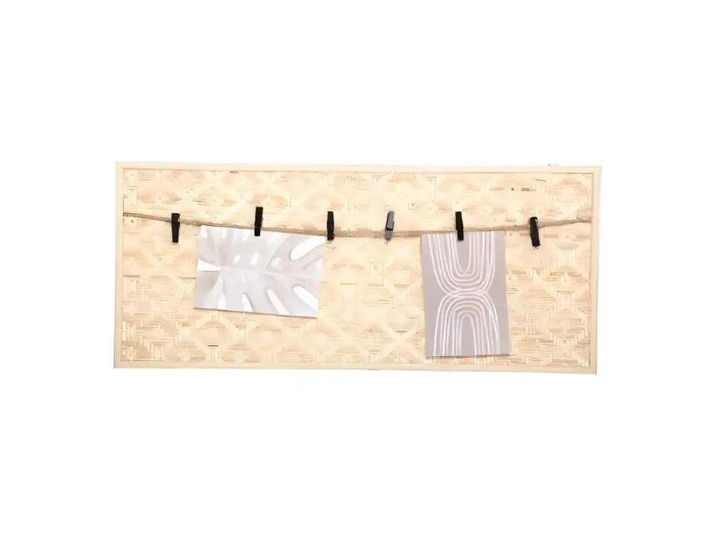 Porte Photo Mural Déco "Bambou" 58cm Beige