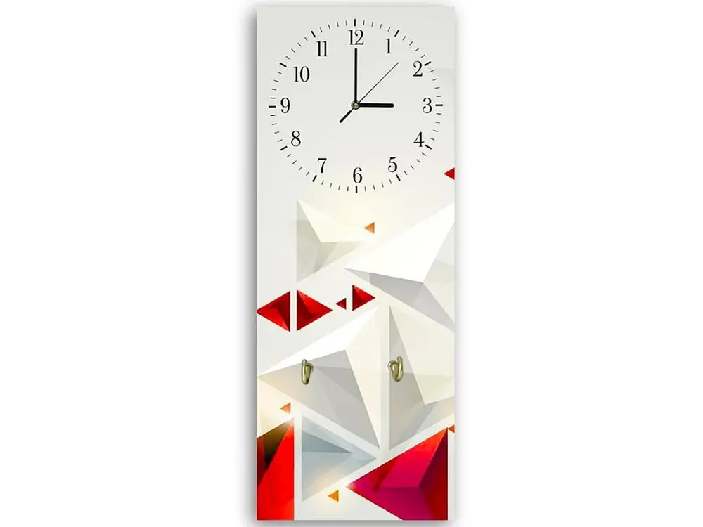 Horloges Murales avec patères 3 abstraction - 25 x 65 cm