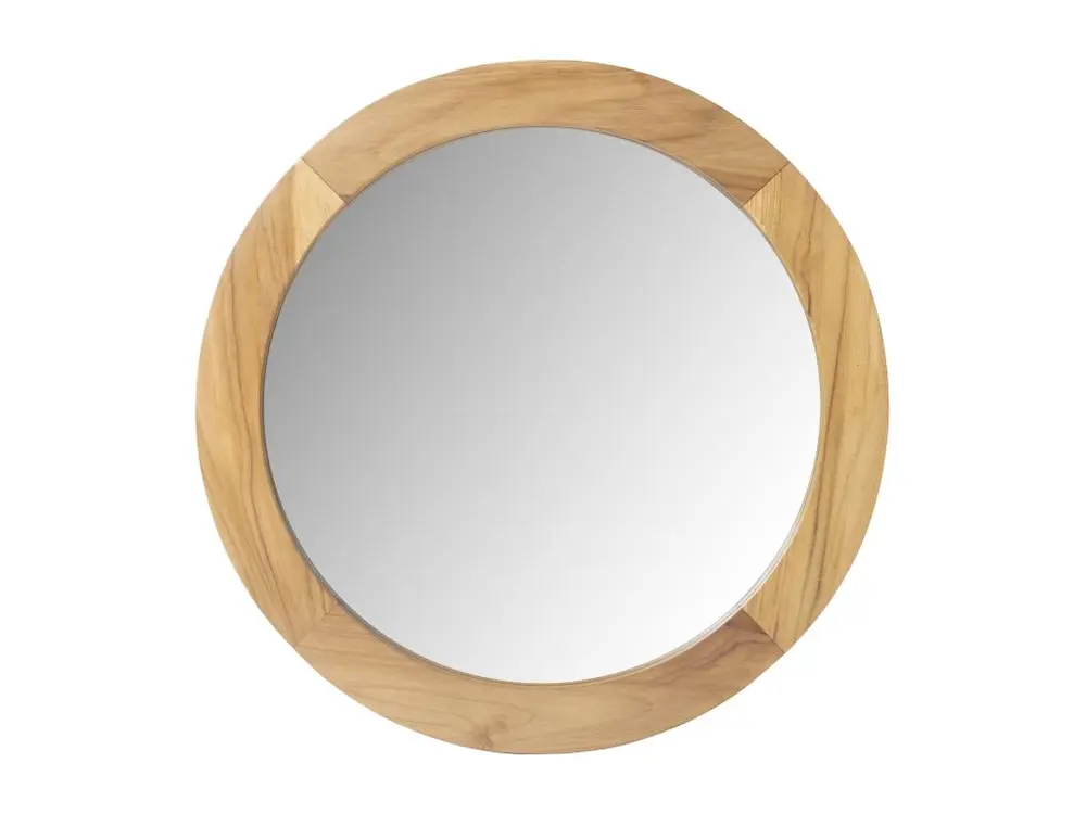 Miroir rond en teck - Dimensions 60 x3 cm - BUBUNAN - Miroir en bois