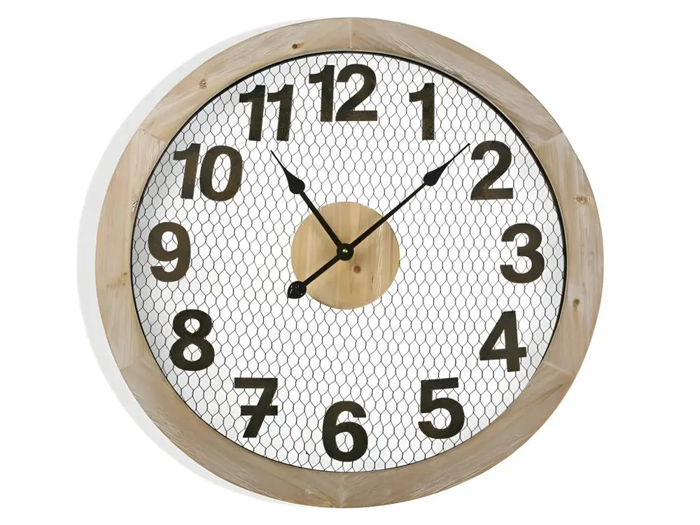 Saldanha Horloge Murale pour la Cuisine, Pendule pour Salon, 70 x 4,5 x 70 cm,Métal, Blanc et Marron