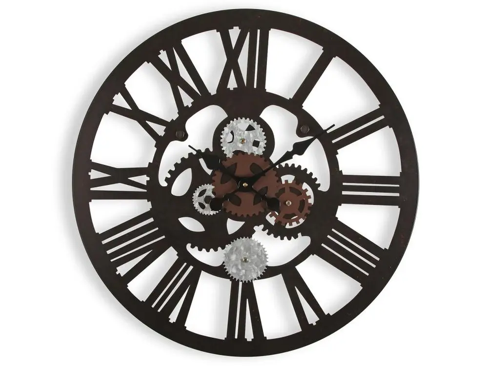 Louisville Horloge Murale pour la Cuisine, Pendule pour Salon, 59 x 4 x 59 cm,Métal, Noir