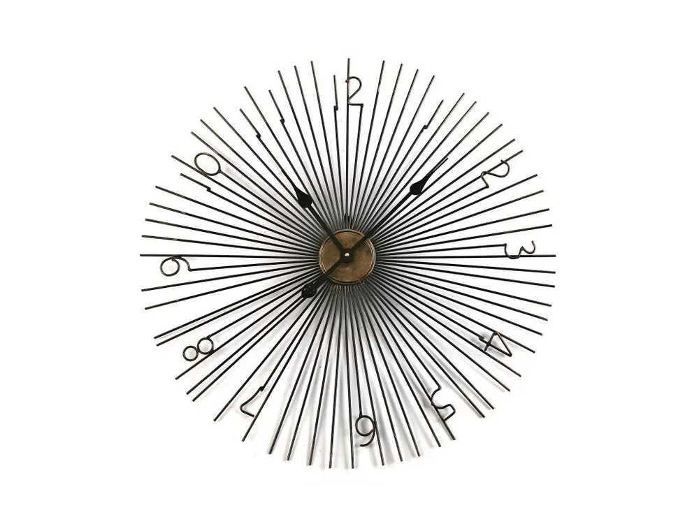 Arniston Horloge Murale pour la Cuisine, Pendule pour Salon, 69 x 4 x 69 cm,Métal, Noir