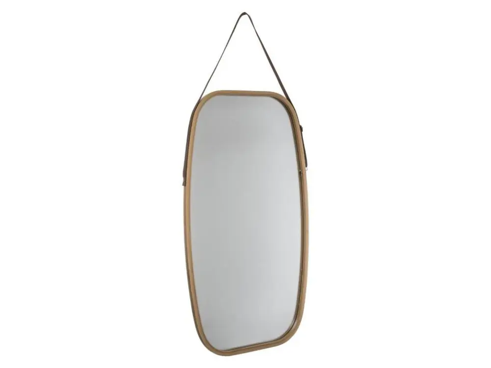 Miroir Mural Ovale avec Anse "Léa" 77cm Naturel