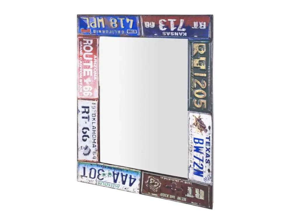 Miroir Mural Vintage "Plaques" 81cm Multicolore