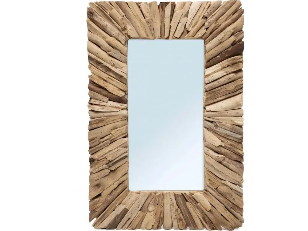 Miroir avec cadre en bois flotté