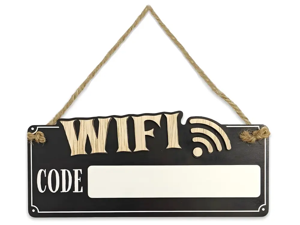 Plaque à suspendre code wifi