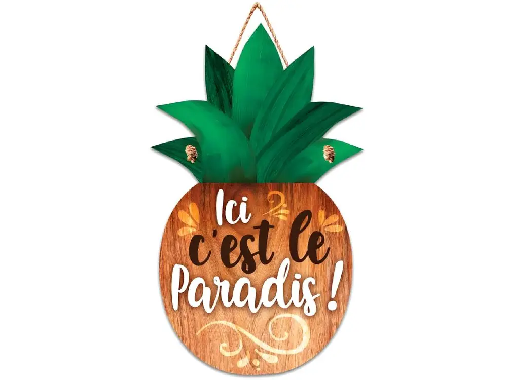 Décoration murale en bois à suspendre Ananas