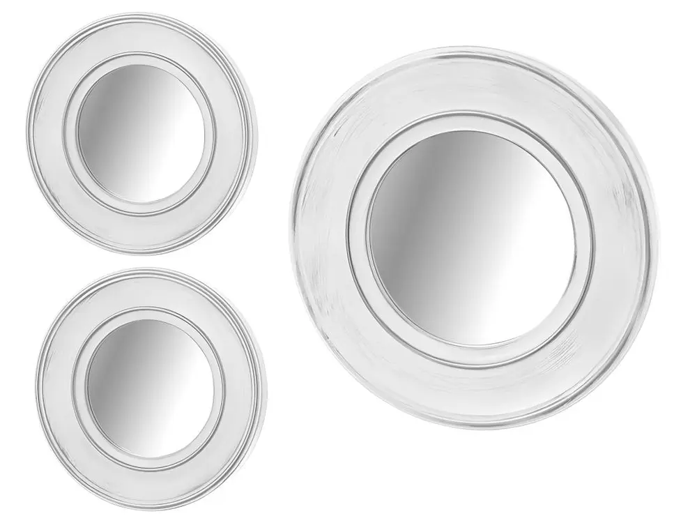 Set de 3 miroirs muraux blanc et argent