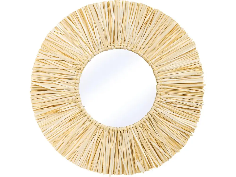 Miroir Mural - Design Rond Boho Bali (60 cm) - Grel Bois naturel