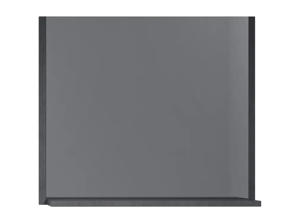 Miroir mural avec étagère - Mélamine - Gris - 83 - 72 - 18 cm