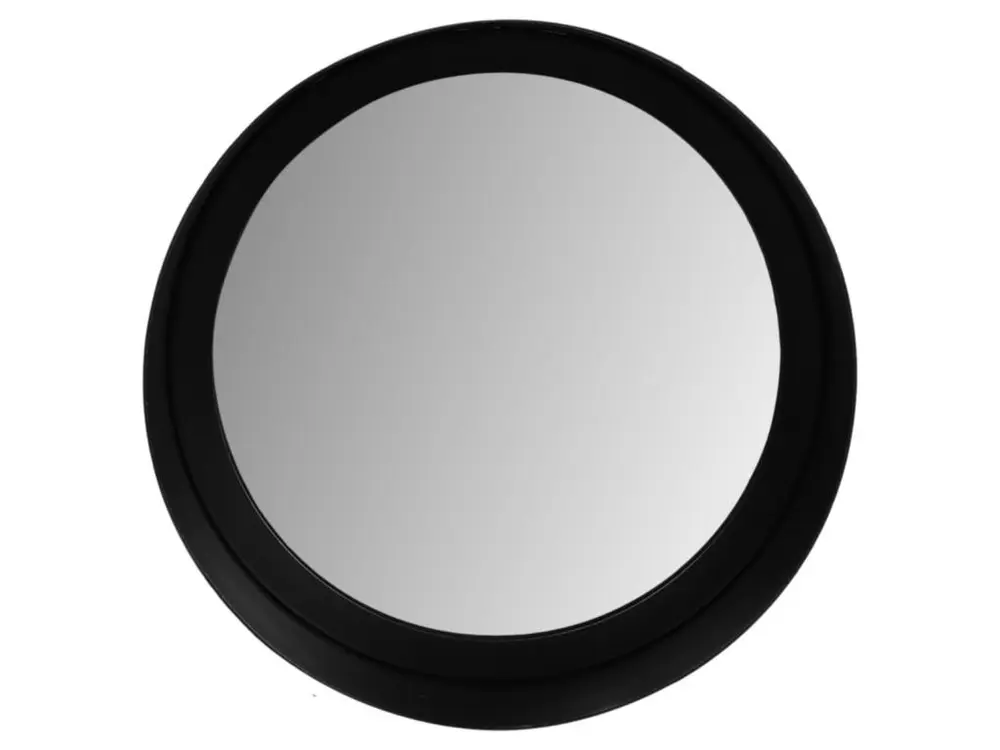 Fletcher - Miroir mural rond - Fer/verre - Noir - 20 x 20 x 7 cm