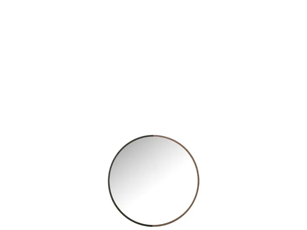 Miroir rond metal/bois noir 40x40x2,75cm