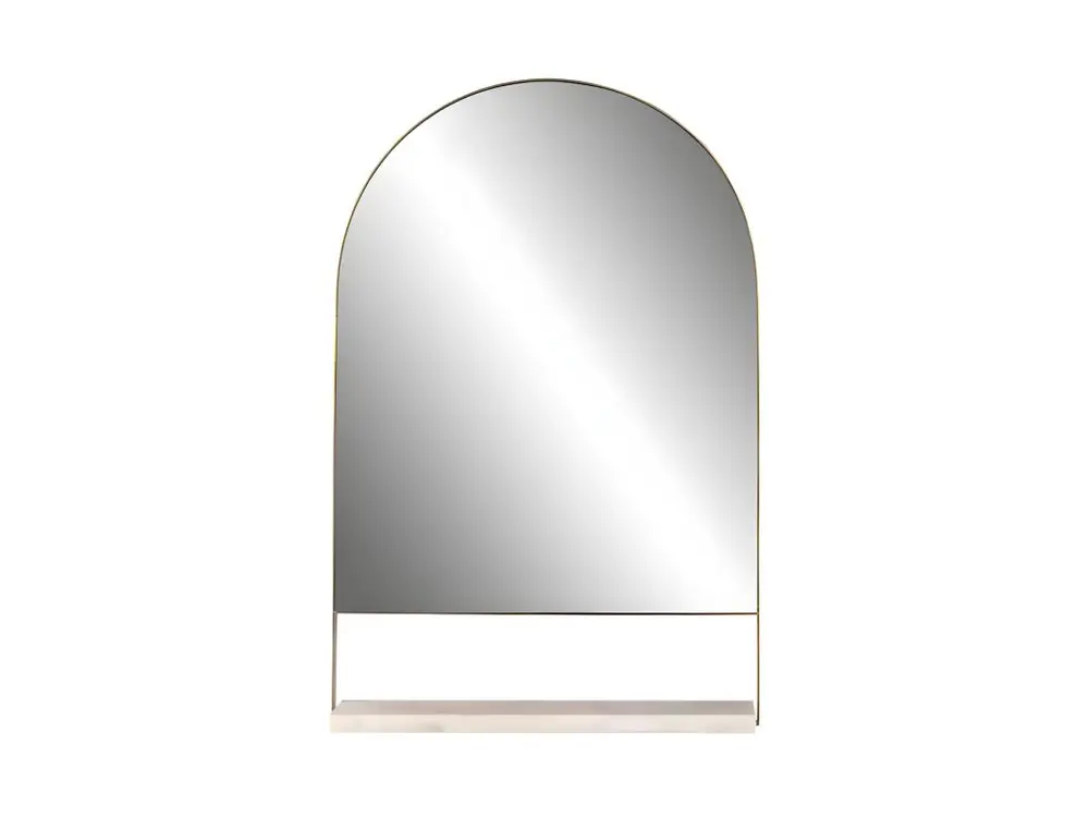 Miroir Mural & Étagère Design "Doha" 69cm Blanc