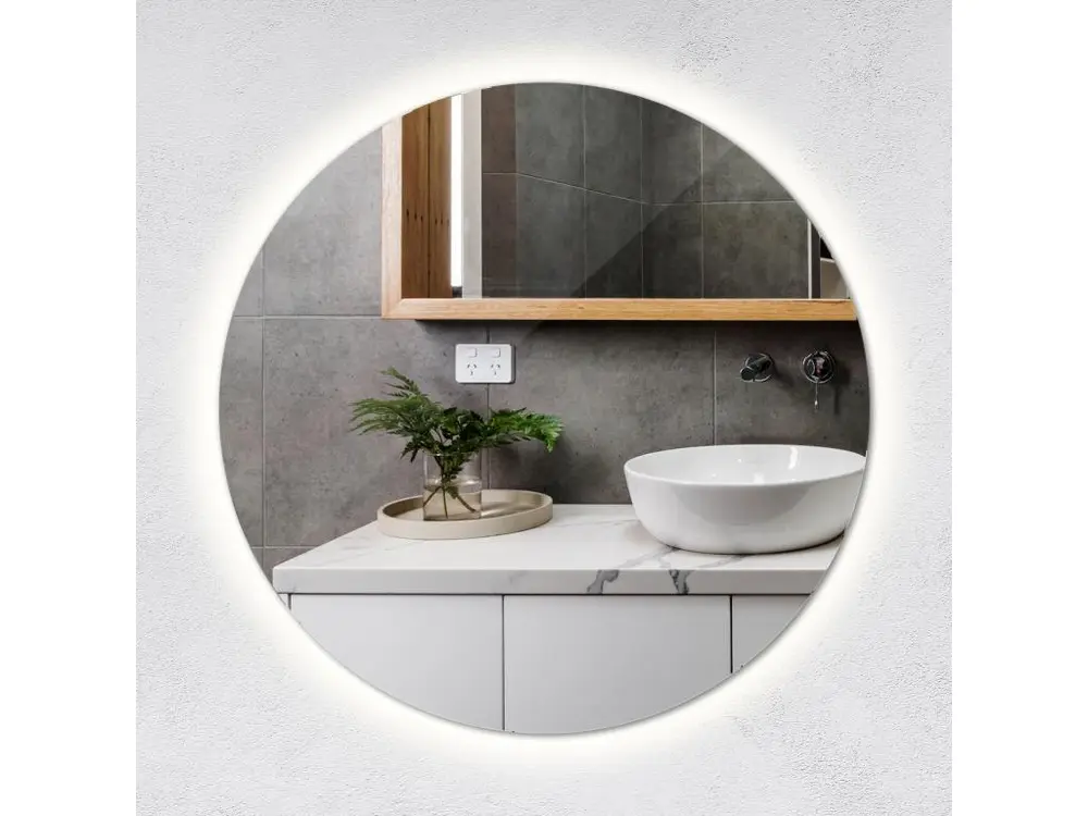 Miroir moderne Éclairage chaud avec éclairage LED Couleur froide Ø60