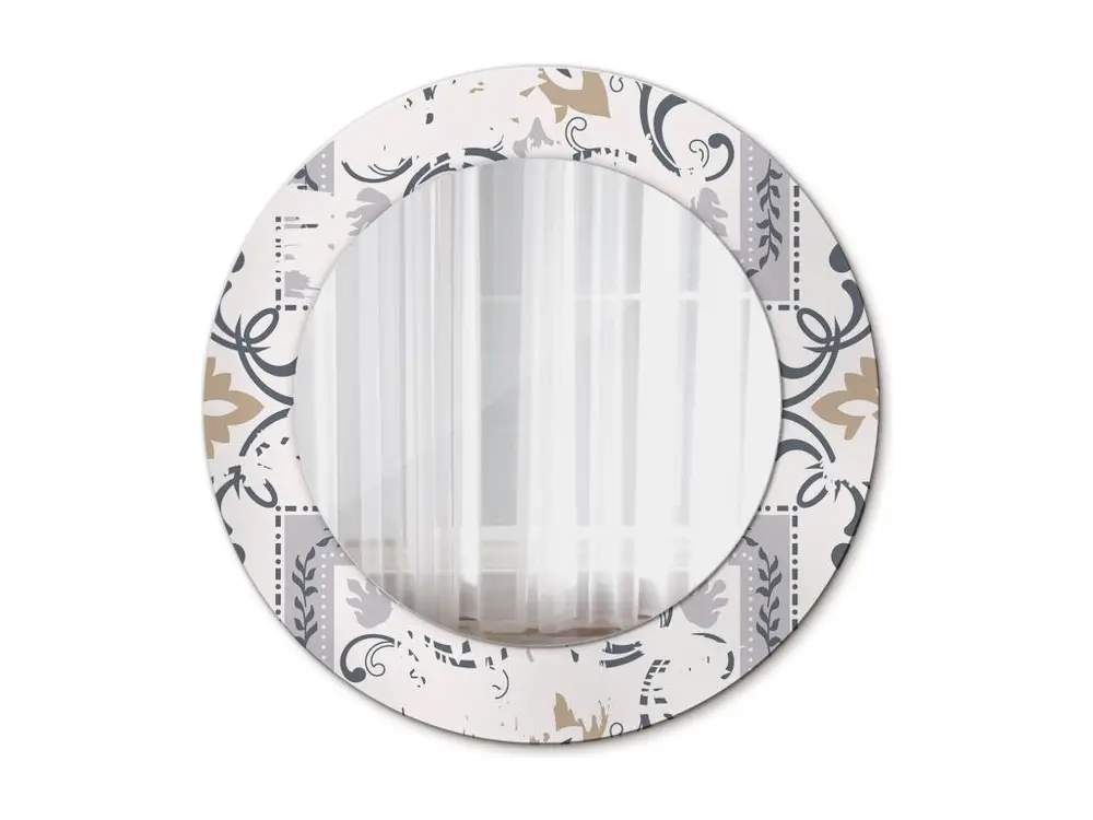 Miroir rond décoratif - Carrelage Rétro - 50 cm