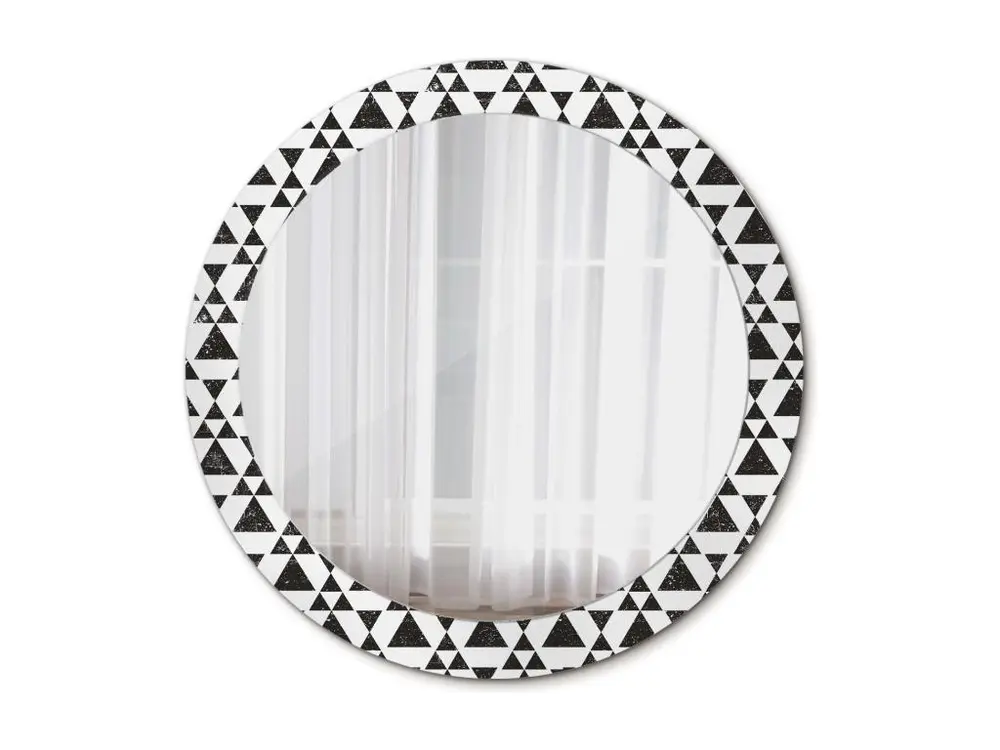 Miroir rond décoratif - Géométrie Triangles - 80 cm