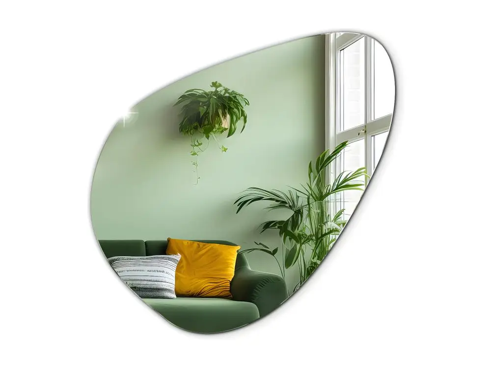 Miroir 58x58cm fantaisie de forme moderne organique unique