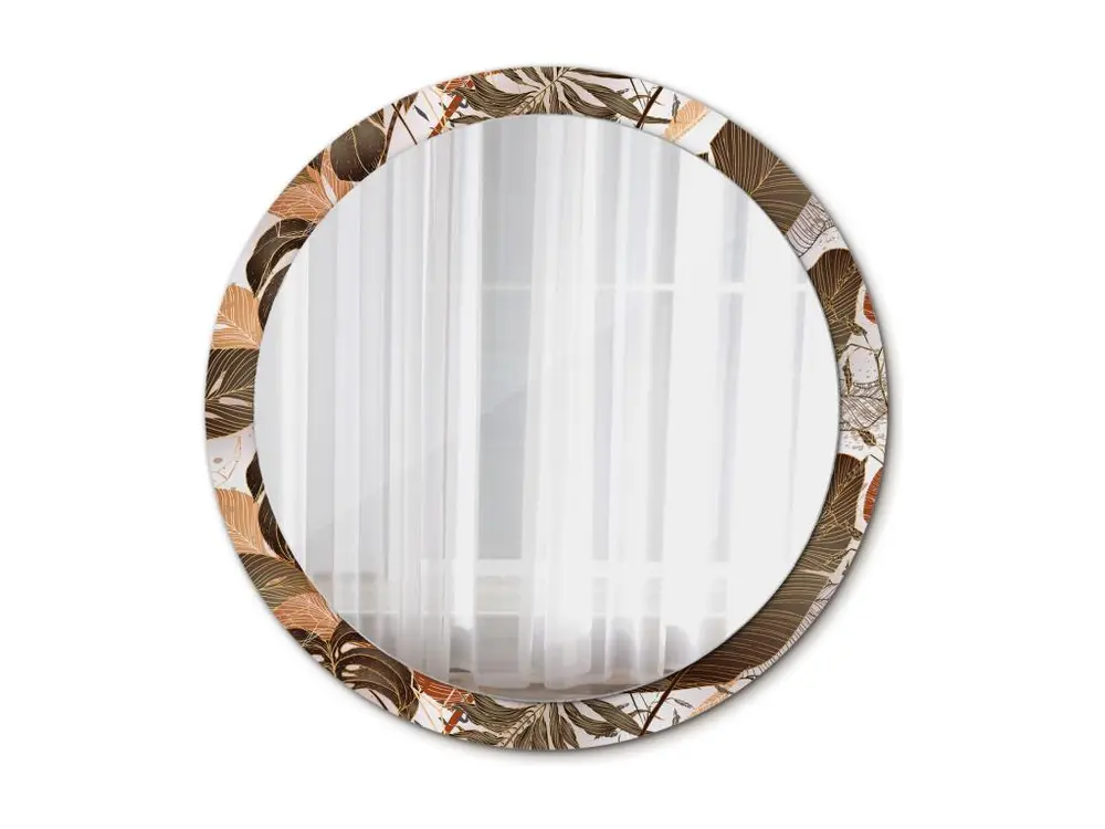 Miroir rond décoratif - Feuilles de palmier - 100 cm