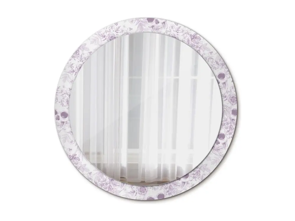 Miroir rond décoratif - Crânes - 90 cm