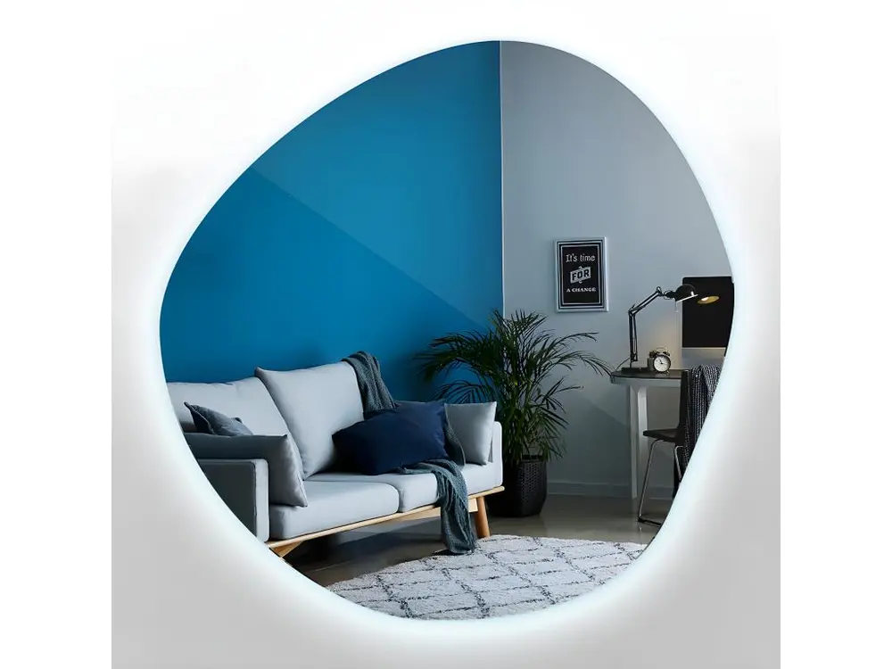 Miroir mural Loft LED irrégulier moderne 90 cm - lumière froide