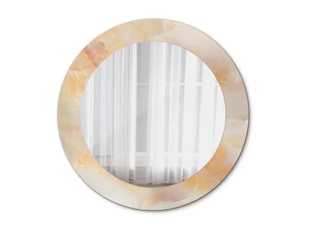 Miroir rond décoratif - Marbre onyx - 60 cm