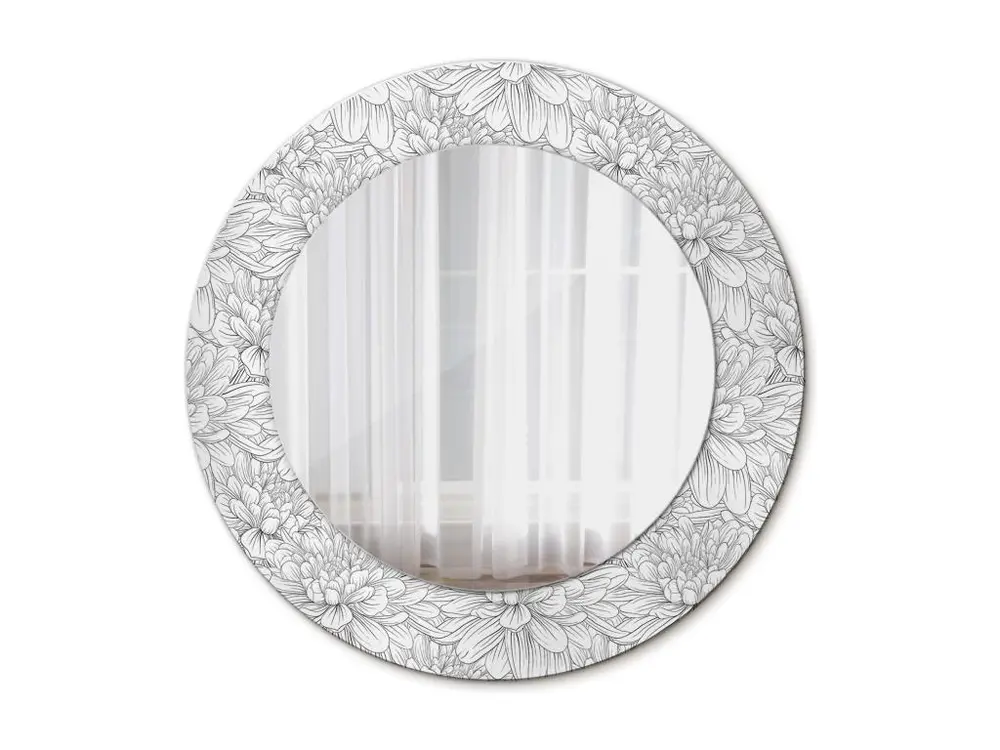 Miroir rond décoratif - Fleurs de Lotus - 50 cm