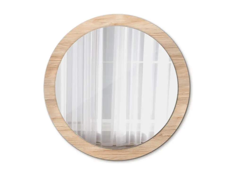 Miroir rond décoratif - Bois - 90 cm