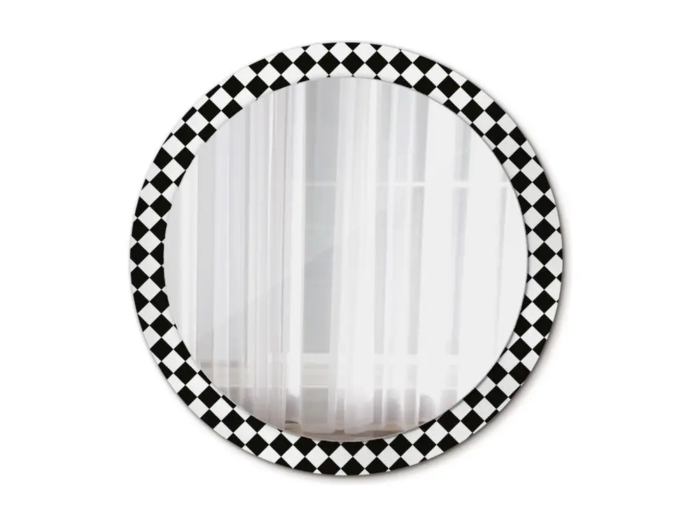 Miroir rond décoratif - Bureau d'échecs - 90 cm