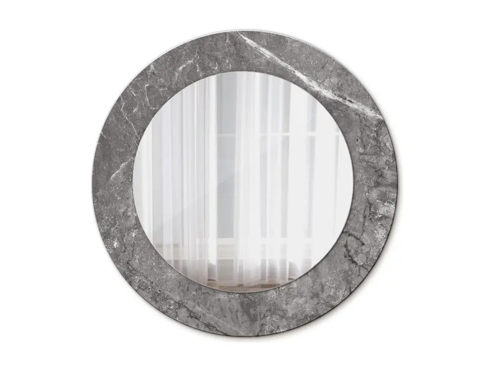 Miroir rond décoratif - Marbre rustique - 50 cm