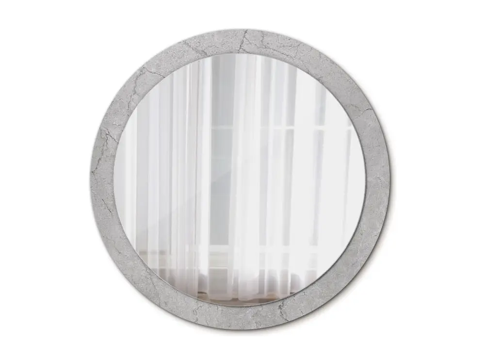 Miroir rond décoratif - Ciment gris - 90 cm