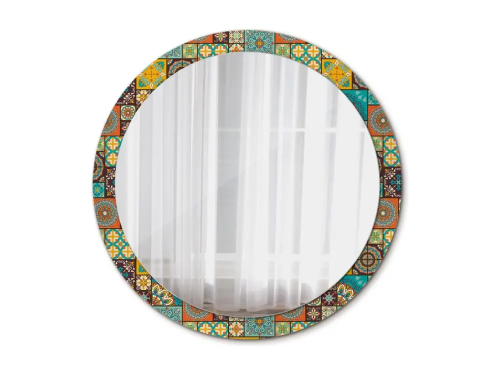 Miroir rond décoratif - motif arabe - 100 cm