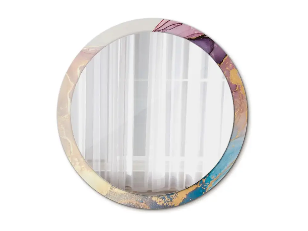 Miroir rond décoratif - Pierre de marbre - 100 cm